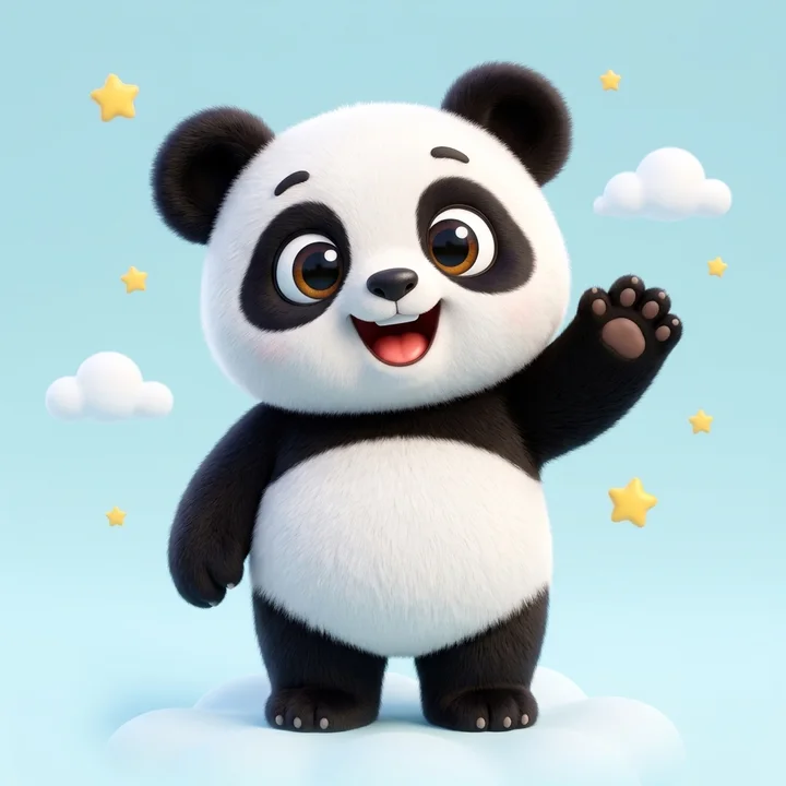 Bao the Panda, waving hello