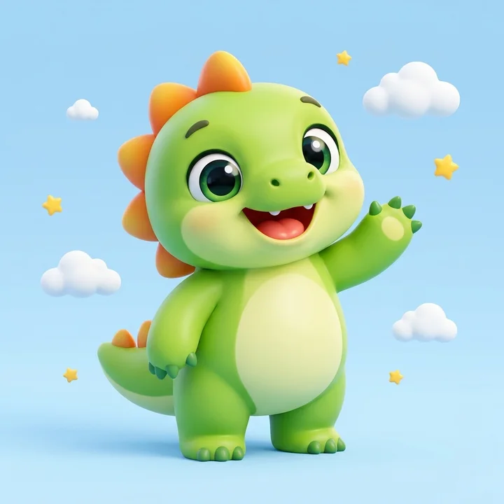 Ziggy the Dino, waving hello
