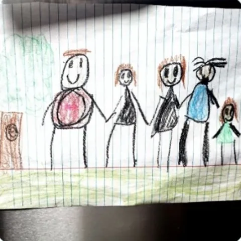 Original drawing: My Family in Clay by Celi