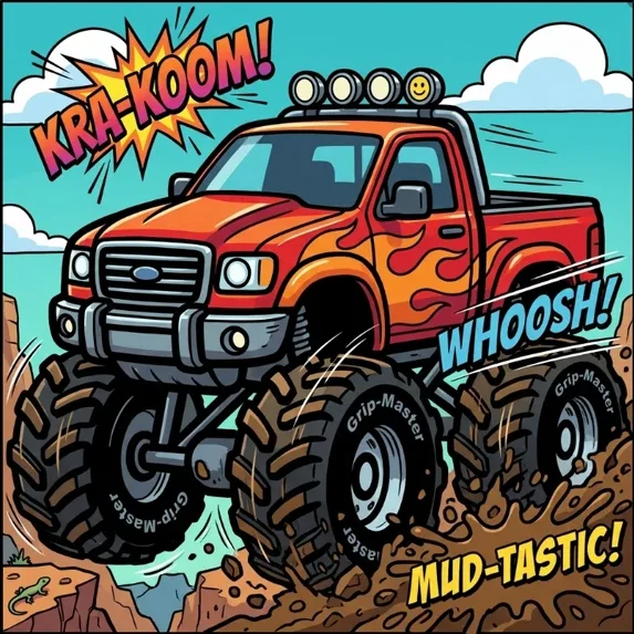 Monster Truck in Comic Book style